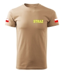 Koszulka Piaskowa Męska Straż Nadruk 2 Flagi