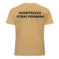 Koszulka strażacka piaskowa, OSP-PSP, Indywidualny Haft, T-shirt