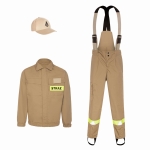  Piaskowe ubranie koszarowe strażaka canvas, 3-częściowe