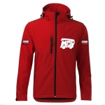 Haftowana Czerwona MDP Kurtka Softshell Strażacki Personalizacja Membrana Kaptur