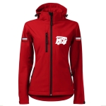 Haftowana Czerwona Damska MDP Kurtka Softshell Strażacki Personalizacja Membrana Kaptur