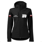 Haftowana Czarna Damska MDP Kurtka Softshell Strażacki Personalizacja Membrana Kaptur