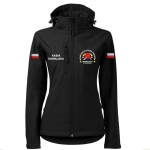 Haftowana Czarna Damska Kurtka Softshell Strażacki Personalizacja Membrana Kaptur