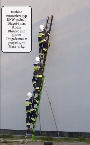 Drabina ratownicza trzyosobowa DNW 3080/3 2 x 12/1x11