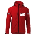 Czerwona MDP Kurtka Softshell Strażacki Personalizacja Termotransfer DTF Membrana Kaptur