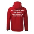 Czerwona MDP Kurtka Softshell Strażacki Personalizacja Termotransfer DTF Membrana Kaptur