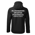 Czarna MDP Kurtka Softshell Strażacki Personalizacja Termotransfer DTF Membrana Kaptur