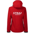 Czerwona Damska Kurtka Softshell Strażacki Personalizacja Termotransfer DTF Membrana Kaptur