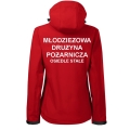 Czerwona Damska MDP Kurtka Softshell Strażacki Personalizacja Termotransfer DTF Membrana Kaptur