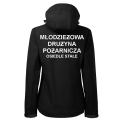 Czarna Damska MDP Kurtka Softshell Strażacki Personalizacja Termotransfer DTF Membrana Kaptur