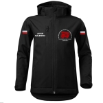 Dziecięca Haftowana Czarna MDP Kurtka Softshell Personalizacja Membrana Kaptur 