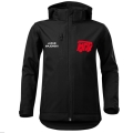 Dziecięca Haftowana Czarna MDP Kurtka Softshell Personalizacja Membrana Kaptur