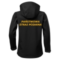 Dziecięca Haftowana Czarna Kurtka Strażacka Softshell Personalizacja Membrana Kaptur