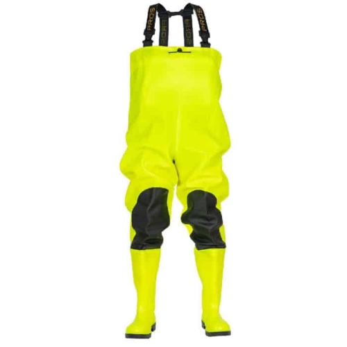 Spodniobuty MAX FLUO żółty z kaloszami bezpiecznymi S5 SBM01