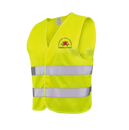 WŁASNY PROJEKT Strażacka Żółta kamizelka ostrzegawcza siatkowa
