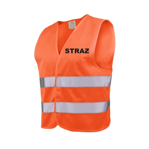 Strażacka Pomarańczowa kamizelka ostrzegawcza siatkowana