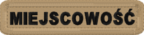 Piaskowa Miejscowość Identyfikator Haftowany Rzep 8.5 cm x 2 cm