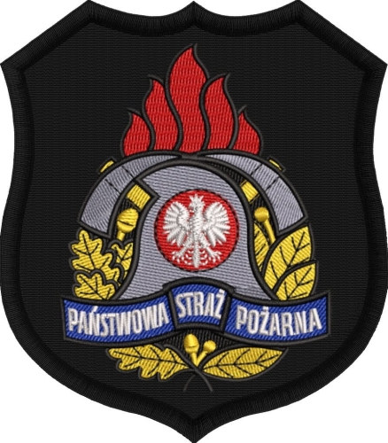 PSP Czarny Emblemat  naramienny naszywka

Państwowa Straż Pożarna emblemat naramienny