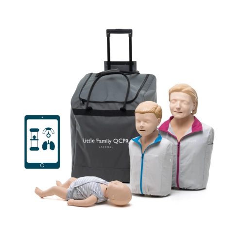 Zestaw – fantomy Laerdal Little Family QCPR + defibrylator szkoleniowy Shenzhen XFT-120C+