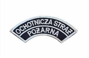 Emblemat półokrągły na ramię Srebrny PÓŁKSIĘŻYC OSP